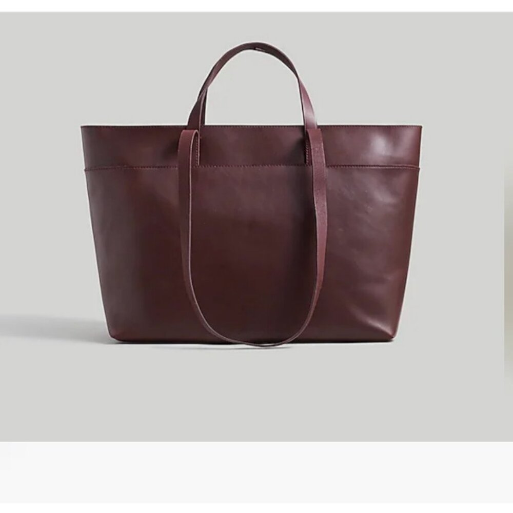 Madewell Leather Tote in Deep Burgundy